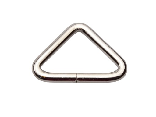 Koženkový rám trojuholník 30 /17/ 4 mm strieborný, 1 ks