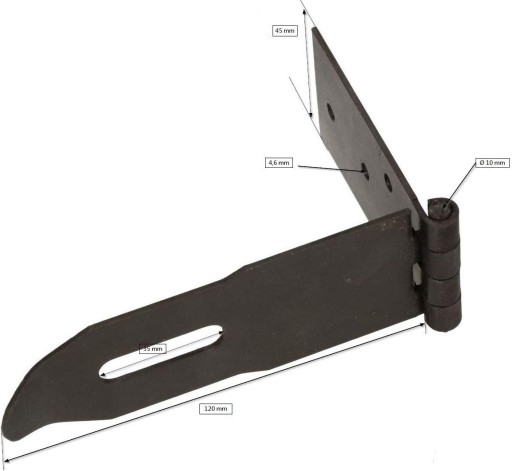 WRZECIĄDZ SKOBEL 170 MM ZATVORENIE DVERÍ + VISNÝ ZÁMOK