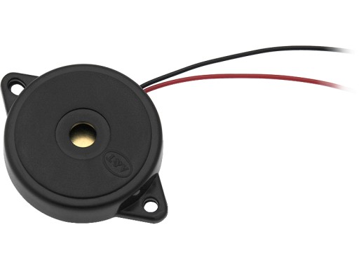 BUZER BEZ GENERTORA BUZZER 34X9MM 85DB 8MA VÝKONNÝ 12V S KÁBLAMI