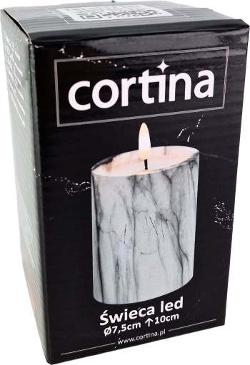 Dekoratívna sviečka na batérie 10 cm, farba Grey Marble, LED až 30 dní