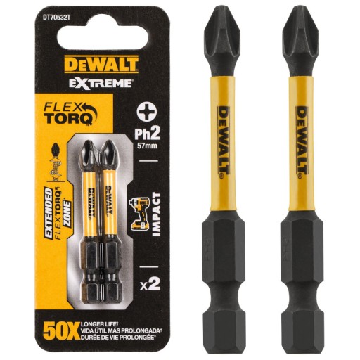 DEWALT DT70532T EXTREME PH2 NÁRAZOVÉ BROTY 57mm 2ks