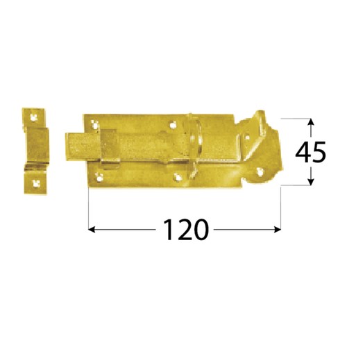 Závora západky s plochou závorou 120x45x5,0, pozinkovaná