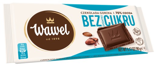 Horká čokoláda 70% bez pridaného cukru 90g Wawel