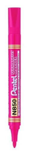 Permanentný popisovač Pentel N850 B, červený, okrúhly