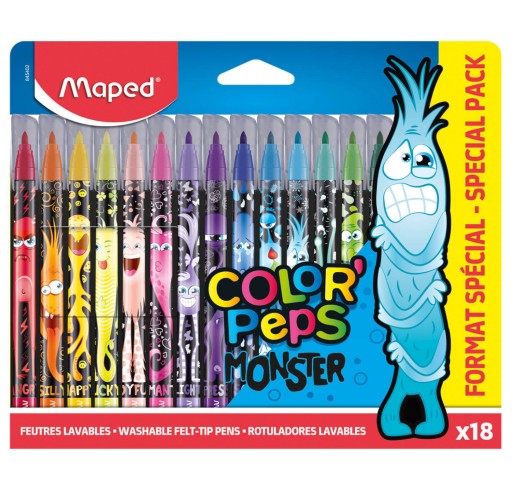 Popisovače MAPED COLORPEPS MONSTER 18 farieb v kartónovom obale