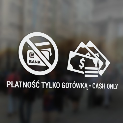 Nálepka - Len hotovosť Len hotovosť 12x28