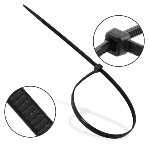 100x sťahovacie pásky Káblové pásky Zipsy 4,8 x 350 mm Silné UV sťahovacie pásky