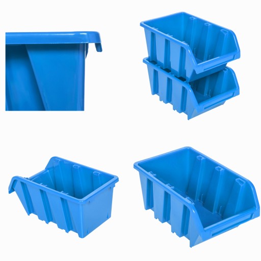 5x odpadkový box dielenský kontajner 100x150x70 modrý