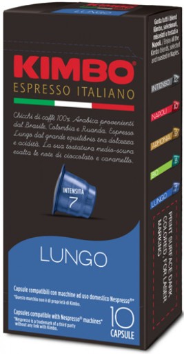 Kapsule do kávovaru Nespresso Kimbo Lungo 10 ks