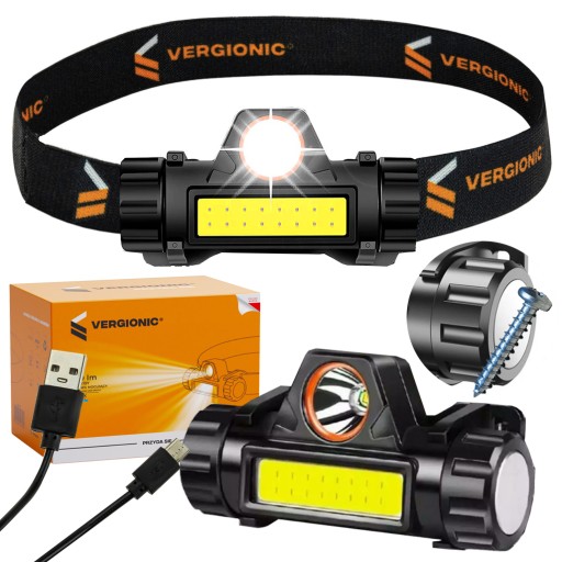 COB HLAVOVÁ LAMPA 4v1 VODODOLNÁ HLAVOVÁ LAMPA S MAGNETOM SILNÝM