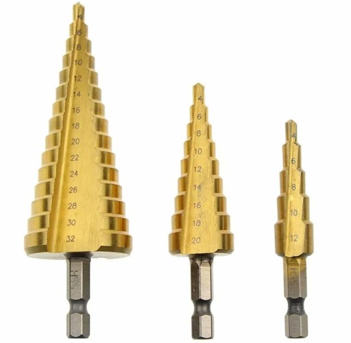 HSS STEP KUŽELOVÉ VRTÁKY 4-32mm SÚPRAVA HEX