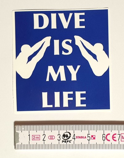 Potápačská nálepka s nápisom dive is my life