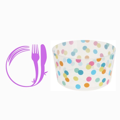 Sada 4 plastových misiek CONFETTI 430 ml