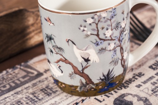 Porcelánový hrnček 320 ml vtáčia modrá