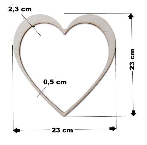Srdce Hoop lapač snov Základný veniec 23 cm 1 ks.