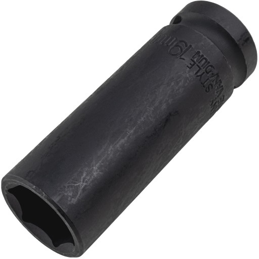 NÁRAZOVÁ ZÁSUVKA DLHÁ 19 MM PRE KOLESÁ S 1/2'' KĽÚČOM