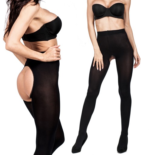 Zmyselné pančuchové nohavice s otvorom SEXY LINE otvorený rozkrok lycra EROTICKÝ fenomén