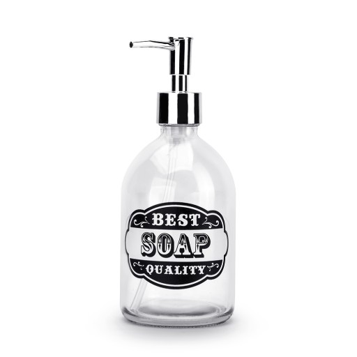Dávkovač tekutého mydla, sklenený, 450 ml