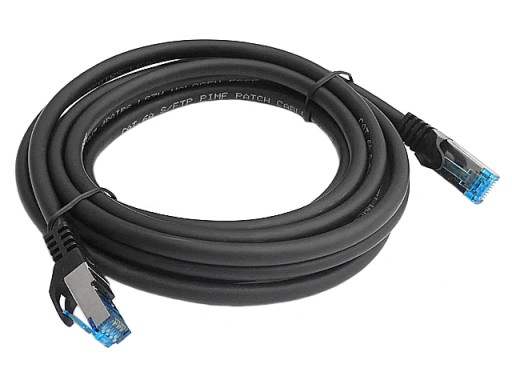 Cat.6A PIMF prepojovací kábel tienený RJ45-RJ45 1:1 Cu AWG26 čierny 3m
