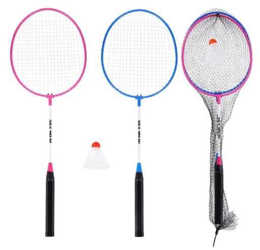 SET oceľových rakiet 2 kusy na BADMINTON, SOLID + SHUTTER