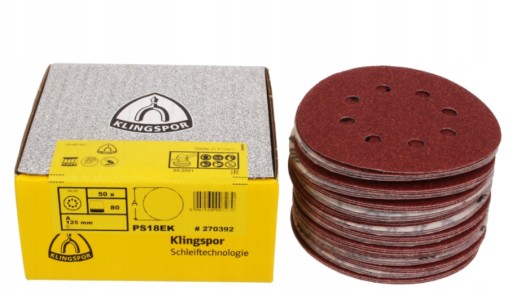 KLINGSPOR Samolepiaci brúsny kotúč PS18EK 150mm P80 (270403) - 1 ks.