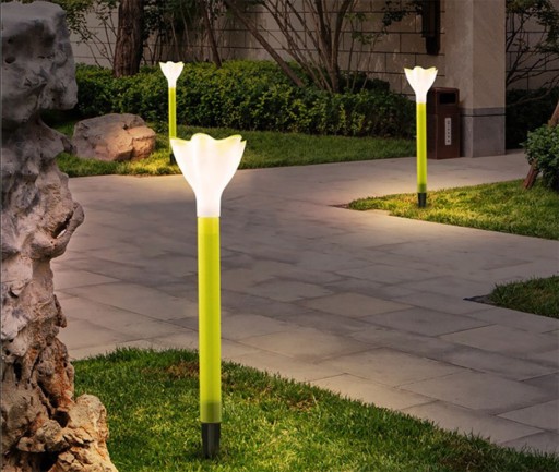 SOLÁRNE LED KVETINÁ ZÁHRADNÁ LAMPA, KVETOVÁ, ŽLTÁ, ZAHRNUTÁ, DEKORATÍVNY ŠÍP