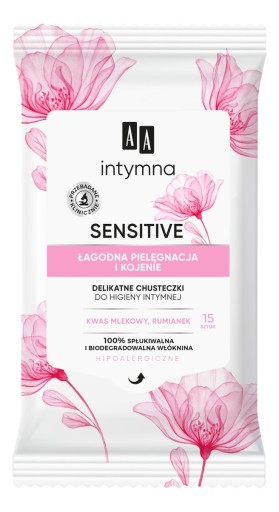 AA Sensitive utierky na intímnu hygienu 15 ks