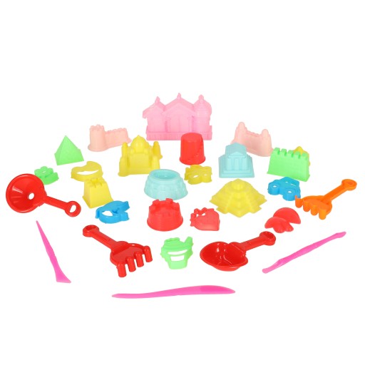 Príslušenstvo pre kinetický piesok, hračky, formy na lopatky, 28 prvkov