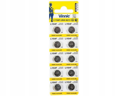 Batérie L1154 LR44 A76 RW82 AG13 Alkalické VINNIC 10 ks SET