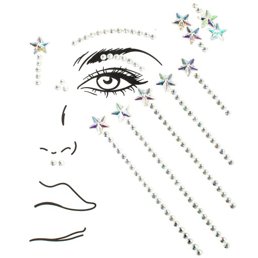 CRYSTALS FACE samolepky kamienky DIAMANTY