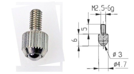 ČÍSELNÍK KONTROLKA, CYLINCOVÝ/GULOVÝ, 6 x 3 mm