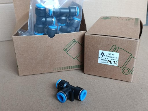T-konektor Pneumatický zásuvný rozbočovač fi 12mm PE 12