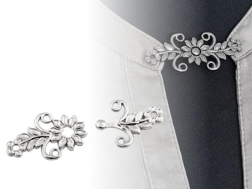 Ozdobný suchý zips, elegantné kvety, 50x20mm