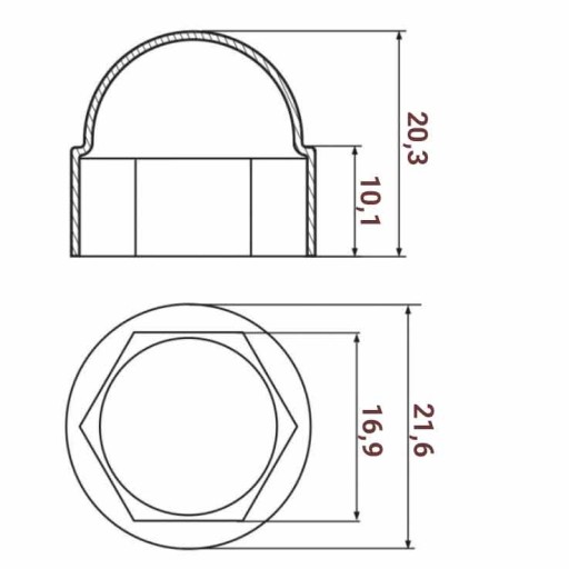 Plastová krytka GRAPHITE RAL7016 kryt skrutky matice M10 kľúč 17