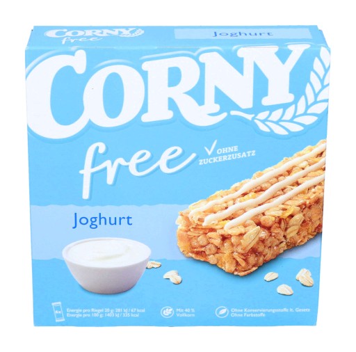 CORNY tyčinka BEZ CUKRU Prírodný jogurt 6 kusov DE