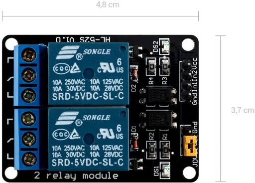 2-KANÁLOVÝ RELÉOVÝ MODUL 5V AVR 10A KOMPATIBILNÝ S ARDUINO