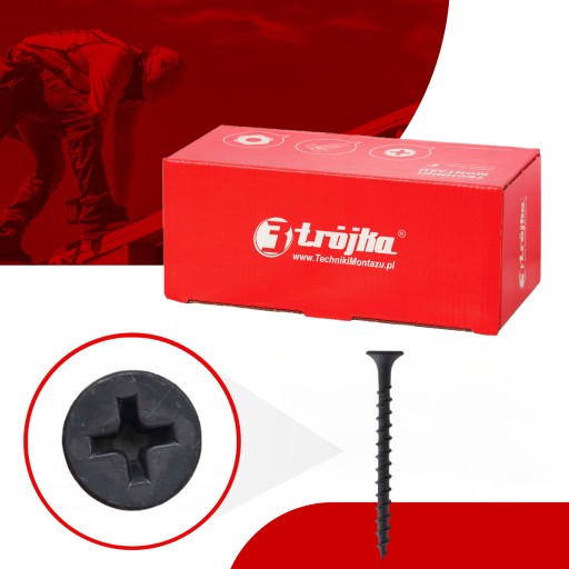 Čierne fosfátované skrutky do dreva 3,5x55 - 1kg