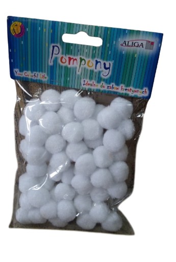 Bambulky 2 cm Biele 60 ks POM-401
