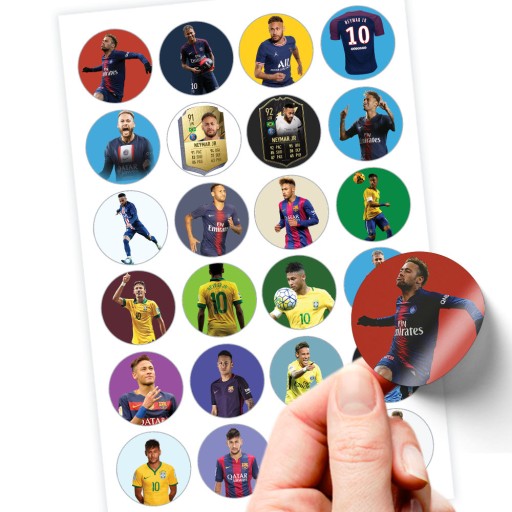 ZNAČKOVÉ NÁLEPKY NEYMAR JR SUPER KVALITA 24 KS