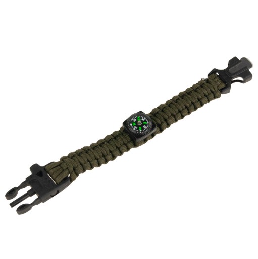 NÁRAMOK NA PREŽITIE 5 V 1 PÁSOVÝ KOMPAS FLINT ROPE BLADE LANO PARACORD