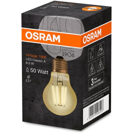 E27 LED žiarovka DEKORATÍVNA 6,5W 2400K OSRAM VINTAGE