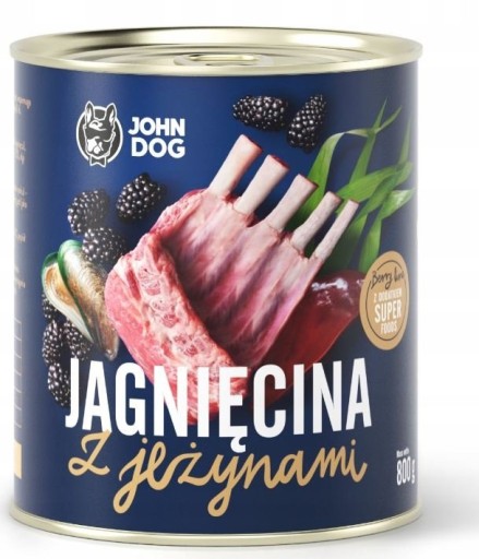 JOHN DOG BERRY DOSPELÝ JAHNIČIEK S ČUROVINY 800 G BEZOBRNINOVÉ MOKRÉ KRMIVO
