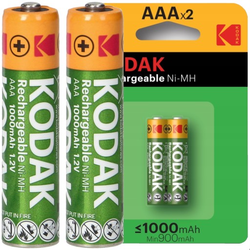 2x BATÉRIE BATÉRIE KODAK AAA R3 1000mAh Ni-MH 2ks