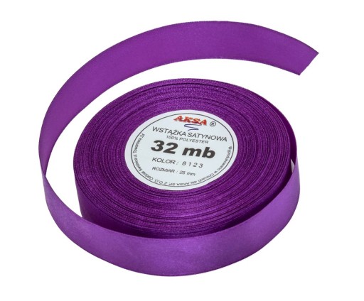 Fialová saténová stuha 12mm 32m 8123