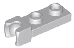 LEGO 1X2 S HÁKOM SVETLO SIVÁ 14418 PRE 2 KS