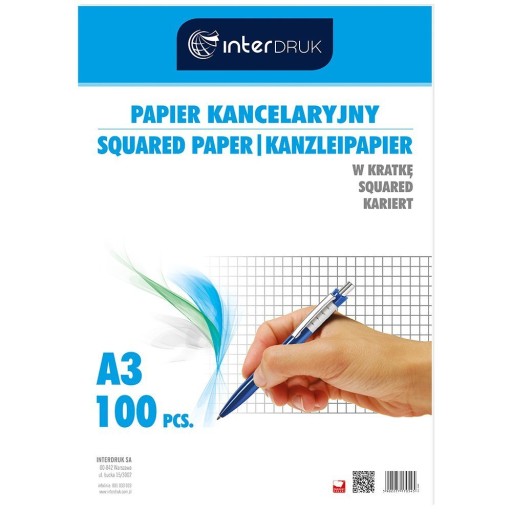 Kancelársky papier s mriežkou A3/100