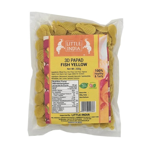 3D papady, žltá ryba v tvare Little India 200g