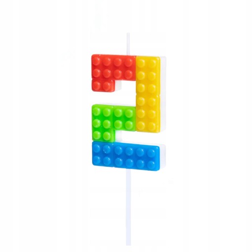 Tortová sviečka Blocks Colorful Birthday Stavebnica číslo 2 Veľká 11cm