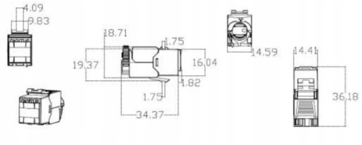 ZÁSUVKA KEYSTONE RJ45 MODUL STP CAT.6A BEZ NÁSTROJA