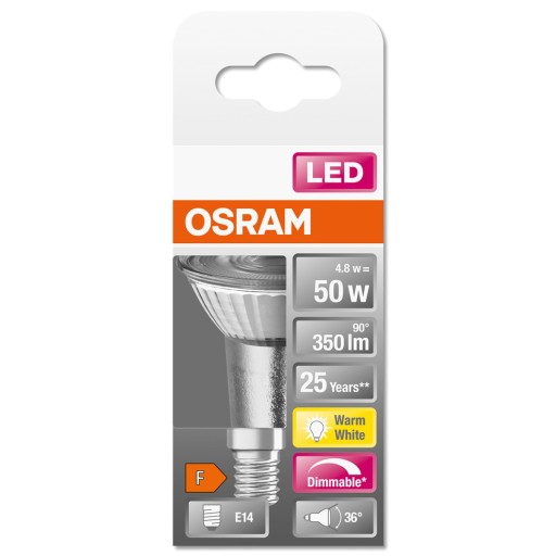 LED žiarovka 4,8W = 50W E14 2700K Stmievateľná Osram